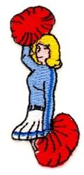 beginner-friendly cheerleader machine embroidery pattern - Cheerleader for kitchen aprons