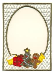 tree detailed machine embroidery - Christmas Frame perfect for reusable tote bags
