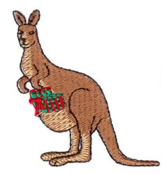 kangaroo beginner-friendly machine embroidery - Christmas Kangaroo for decorative pillow covers