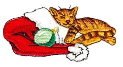 kitten detailed machine embroidery - Christmas Kitty perfect for patchwork quilt blocks