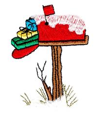 beginner-friendly christmas mailbox machine embroidery pattern - Christmas Mailbox for decorative pillow covers