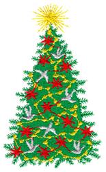 tree detailed machine embroidery - Christmas Tree perfect for festive table runners
