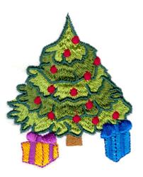 detailed christmas tree machine embroidery pattern - Christmas Tree for reusable tote bags