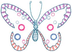 Circle Butterfly - 4x4 butterfly beginner-friendly embroidery design for cute baby onesies