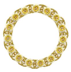 detailed daisy machine embroidery pattern - Circle Daisy Chain Label for Quilting Projects