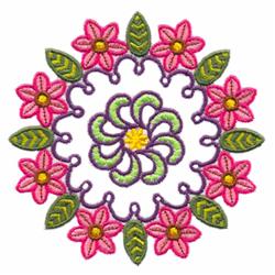 Circular Floral - 5x7 leaf detailed embroidery design for decorative pillow covers