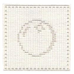 Circular design with a subtle grid pattern, minimalistic style on a light background, perfect for embroidery.