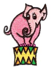 beginner-friendly elephant machine embroidery pattern - Circus Elephant for reusable tote bags