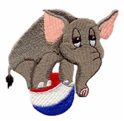 elephant detailed machine embroidery - Circus Elephant for decorative pillow covers