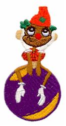 ball detailed machine embroidery - Circus Monkey on Ball for decorative pillow covers