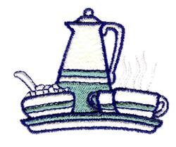 beginner-friendly service machine embroidery pattern - Coffee Service for Serving Trays