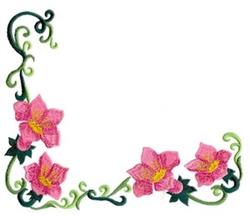 detailed leaf machine embroidery pattern - Corner Floral perfect for reusable tote bags