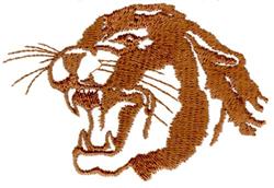 beginner-friendly cat machine embroidery pattern - Cougar Head for decorative pillow covers