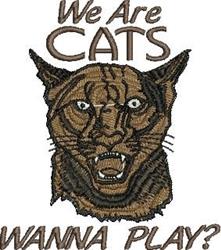 Cougars Mascot - 5x7 mascot detailed machine embroidery design for Fan Apparel