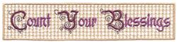 detailed blessing machine embroidery pattern - Count Your Blessings for kitchen tea towels