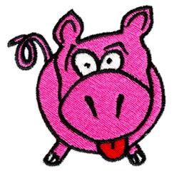 detailed pig machine embroidery pattern - Crazy Pig perfect for reusable tote bags