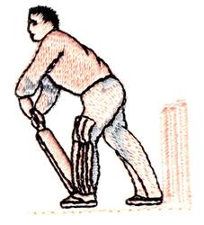 Cricket Batsman - 4x4 bat beginner-friendly embroidery design for Sports Jerseys