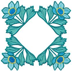 Crocus Square - 6x10 leaf detailed embroidery design for decorative pillow covers