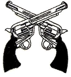 gun beginner-friendly machine embroidery - Crossed Guns for decorative pillow covers