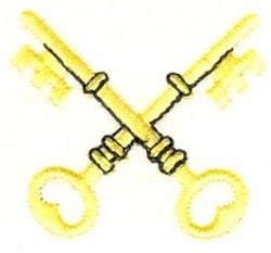 key quick stitch machine embroidery - Crossed Keys perfect for Mystery Invitations