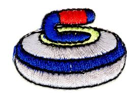 stone quick stitch machine embroidery - Curling Stone perfect for kitchen aprons