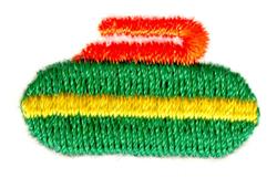 quick stitch winter stone machine embroidery pattern - Curling Stone for reusable tote bags