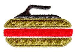 Curling Stone - 4x4 stone beginner-friendly machine embroidery design for Blankets
