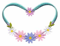 daisy detailed machine embroidery - Daisy Heart perfect for patchwork quilt blocks