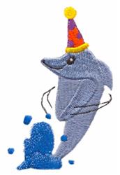 Dancing Circus Dolphin - 4x4 dolphin beginner-friendly embroidery design for reusable tote bags