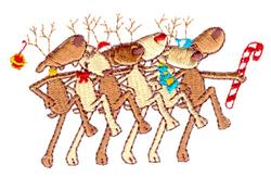 detailed christmas reindeer machine embroidery pattern - Dancing Reindeer for decorative pillow covers