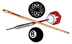 Darts and Pool - 4x4 pool beginner-friendly machine embroidery design for Game Rooms