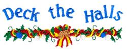 beginner-friendly christmas hall machine embroidery pattern - Deck the Halls for reusable tote bags