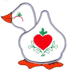 bird beginner-friendly machine embroidery - Decorated Duck for patchwork quilt blocks