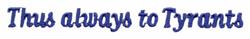 Deep blue formal text in elegant script with curved lettering, perfect for sophisticated embroidery projects.