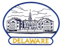 Delaware State Capitol - 4x4 capitol beginner-friendly embroidery design for patchwork quilt blocks