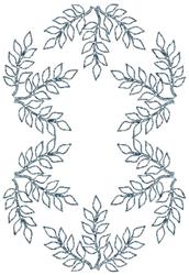 Delicate foliage design with intricately outlined leaves and curved branches in soft hues, perfect for embellishing decor.