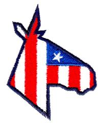 beginner-friendly donkey machine embroidery pattern - Democrat Donkey for Saddle Bags