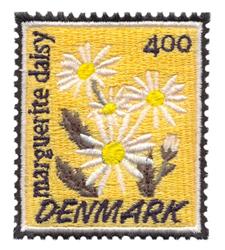 detailed daisy machine embroidery pattern - Denmark Stamp for reusable tote bags