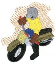 biker detailed machine digital embroidery - Dirt Biker perfect for cute baby onesies