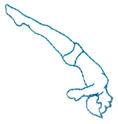quick stitch spring outline machine embroidery pattern - Diver Outline for reusable tote bags