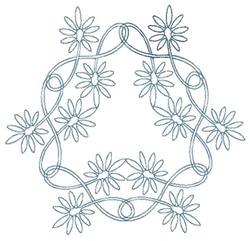 detailed ring machine embroidery pattern - Double Flower Ring perfect for Banners
