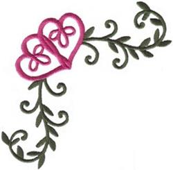 leaf beginner-friendly machine embroidery - Double Heart Corner for kitchen aprons