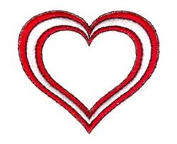 heart beginner-friendly machine embroidery - Double Heart for patchwork quilt blocks