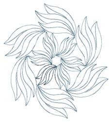 Double Leaf Swirl - leaf beginner-friendly embroidery design for Table Linens
