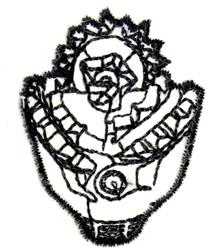 outline quick stitch machine embroidery - Drill Bit Outline for reusable tote bags