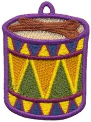 Drum Ornament - 4x4 ornament FSL lace machine embroidery design for Tree Ornaments