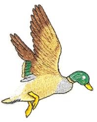 beginner-friendly bird machine embroidery pattern - Duck in Flight for Outdoor Gear