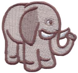E for Elephant - 4x4 elephant detailed machine embroidery design for Nursery Decor