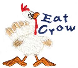 bird detailed machine embroidery - Eat Crow perfect for decorative pillow covers