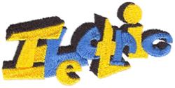 Electric bold text in playful blue, yellow, and black colors, featuring a dynamic 3D effect.